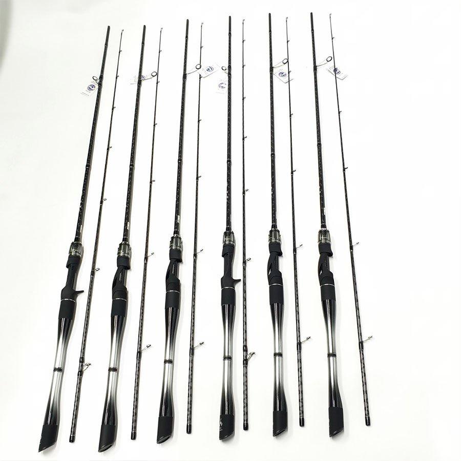 Cần câu - Cần câu lure máy đứng và ngang 2.13m - 2.4m cao cấp Scorpion khoen FUJI mã CM16 trắng đen