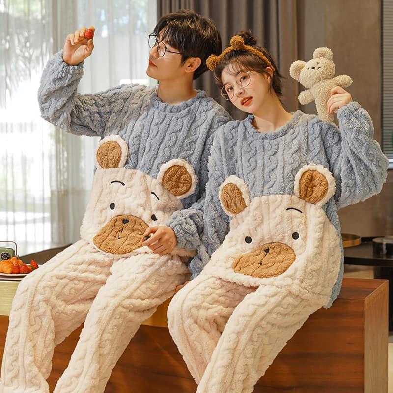 Bộ Ngủ Đôi Nam Nữ Bông Cao Cấp Dày Dặn