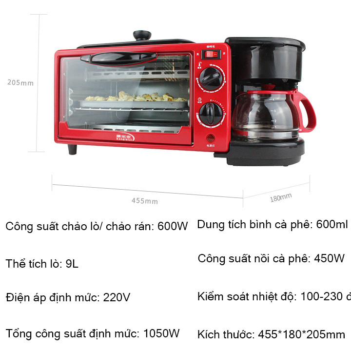 Lò vi sóng - Máy nướng bánh mì - Máy nướng bánh mì 3 in 1 - Lò vi sóng có nướng - Máy pha cà phê - Máy làm bữa sáng 3 in 1