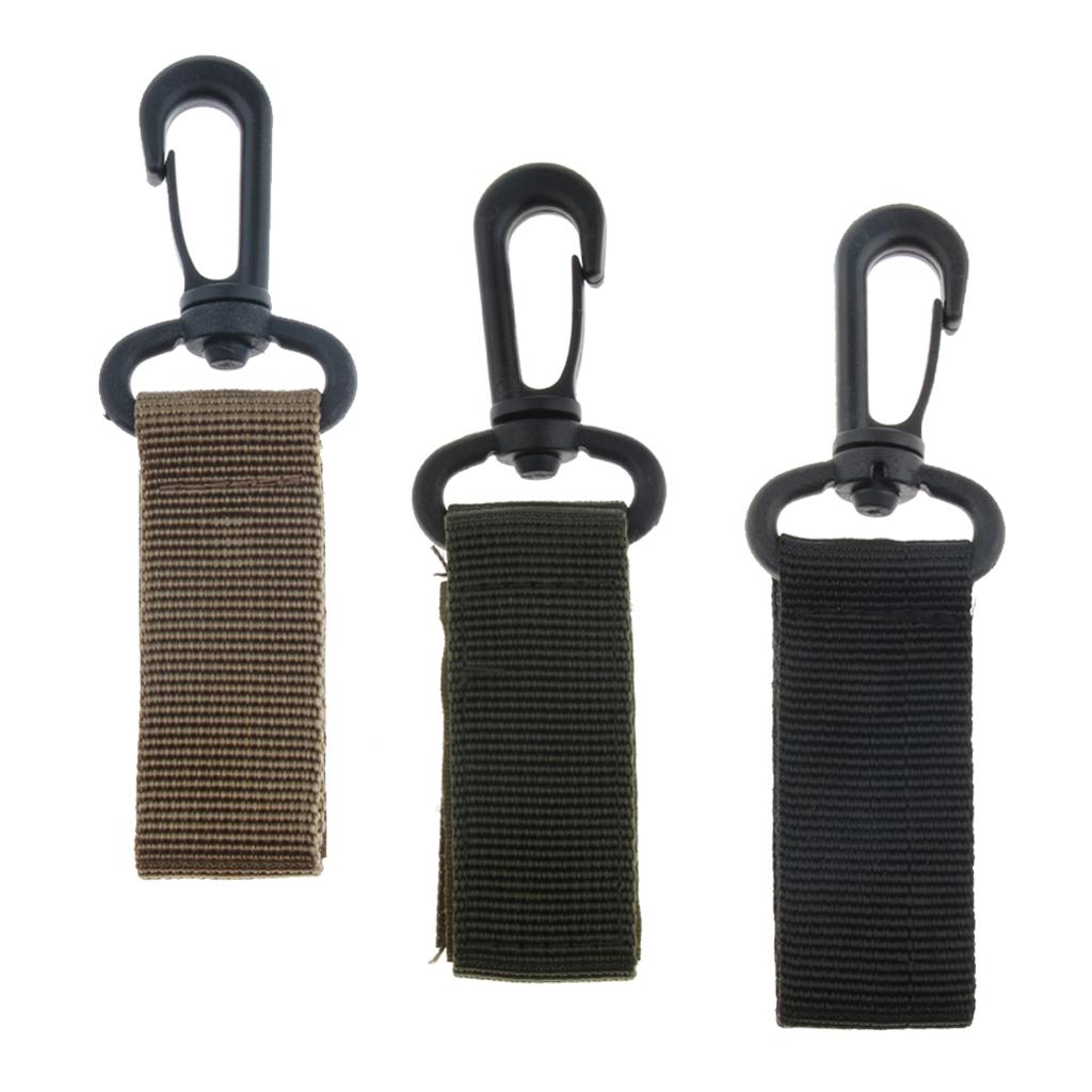 Nylon Key Hook Webbing Molle Buckle Hanging Belt Carabiner Clip Army Green
