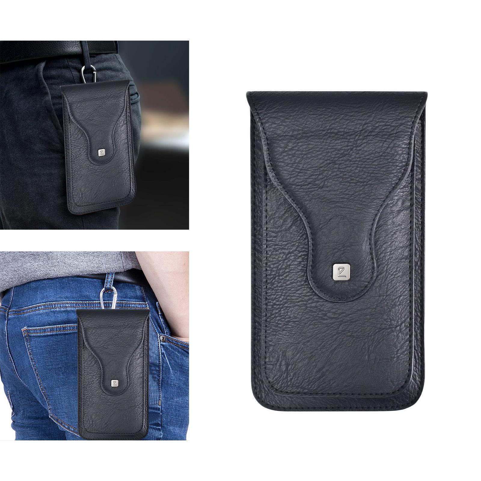 PU Leather  Phone Cover Pouches Men black