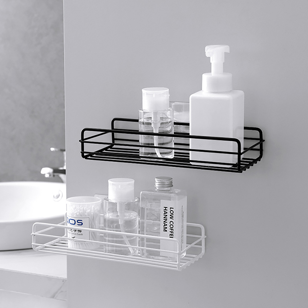 Bộ 2 kệ nhà tắm 2530 bằng sắt dán tường để đồ đa năng cực chắc