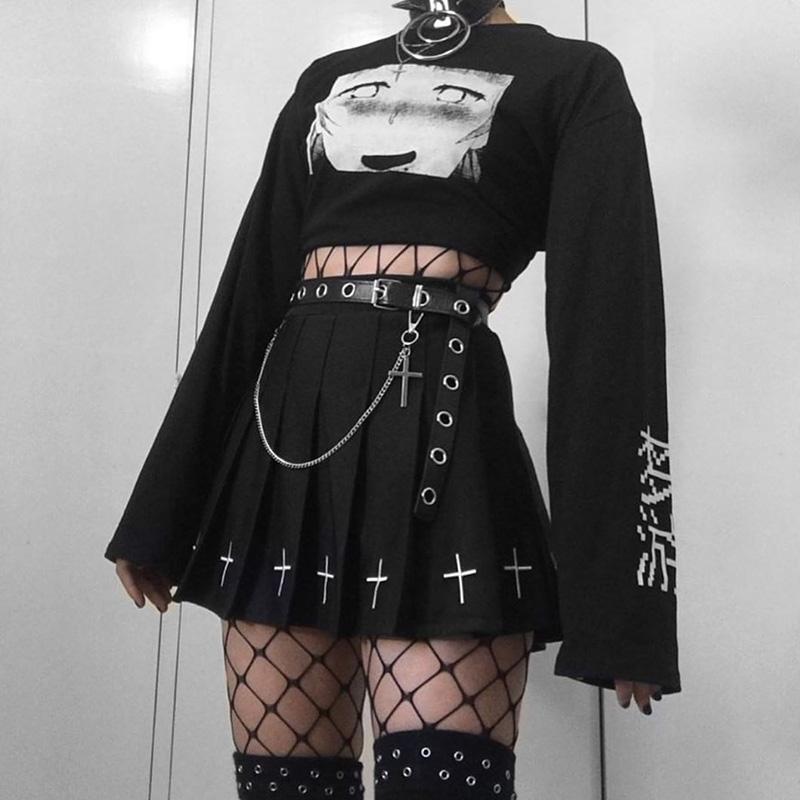 Phong Cách Punk Quần Váy Dây Lưng Thời Trang Gothic Phụ Kiện Đậm Dạo Phố Hoang Dã Dây Da PU Với Dây Kim Loại