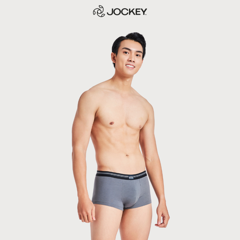 Quần Lót Nam Thun Cotton Jockey Dáng Trunk Boxer Co Giãn Thoải Mái Màu Xám đậm - J1249_P1