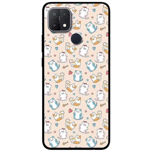 Ốp lưng dành cho Oppo A54 - A74 - A94 - A15 / A15s mẫu Họa Tiết Mèo Trái Tim