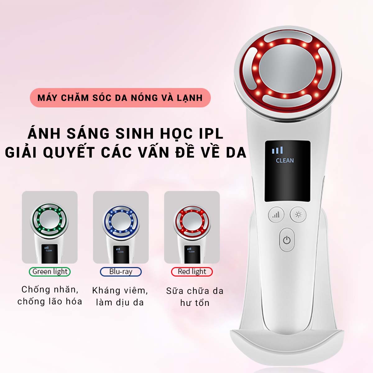 Máy Massage Mặt Điện Di Đẩy Tinh Chất Nóng Lạnh Nâng Cơ Chăm Sóc Da C812 Thế Hệ Mới