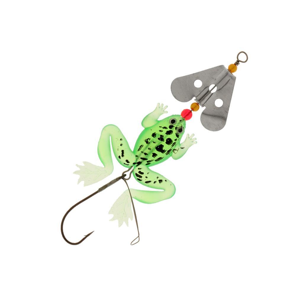 12cm Soft Fishing Lures Frog Lure with Hook Bass Crank Bait Tackle Hooks Shiny Sequin Artificial Fishing Tackle 4 Color