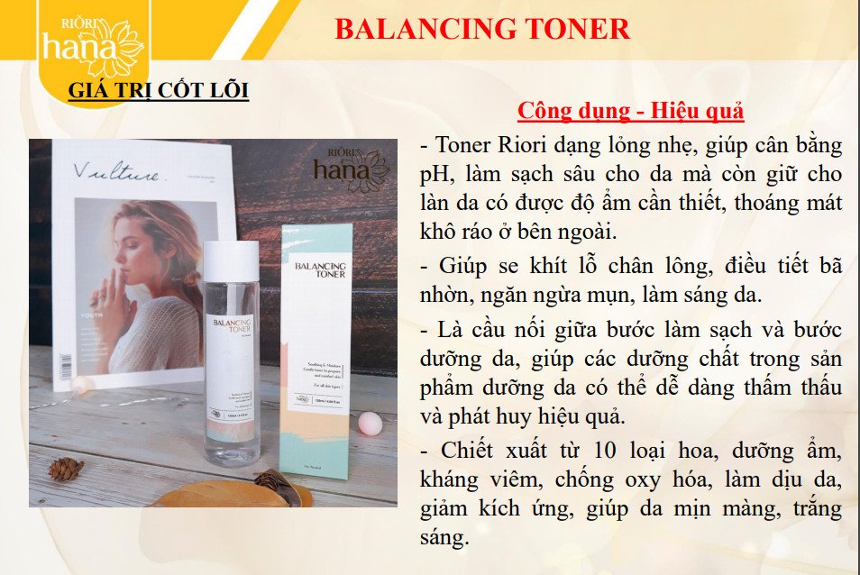 Nước Hoa Hồng RIORI BALANCING TONER 120g