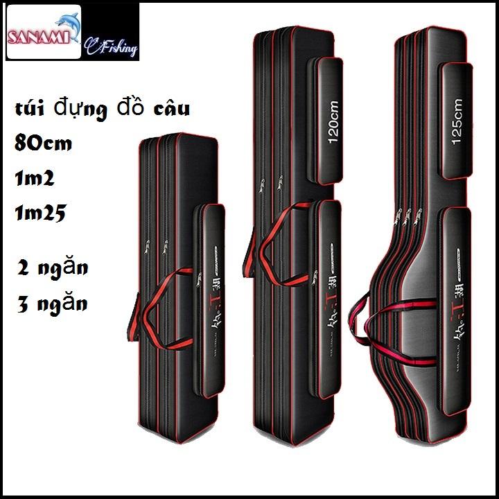 Túi Đựng Cần Câu Cá Cao Cấp 80cm 1m25 2 Ngăn 3 Ngăn-