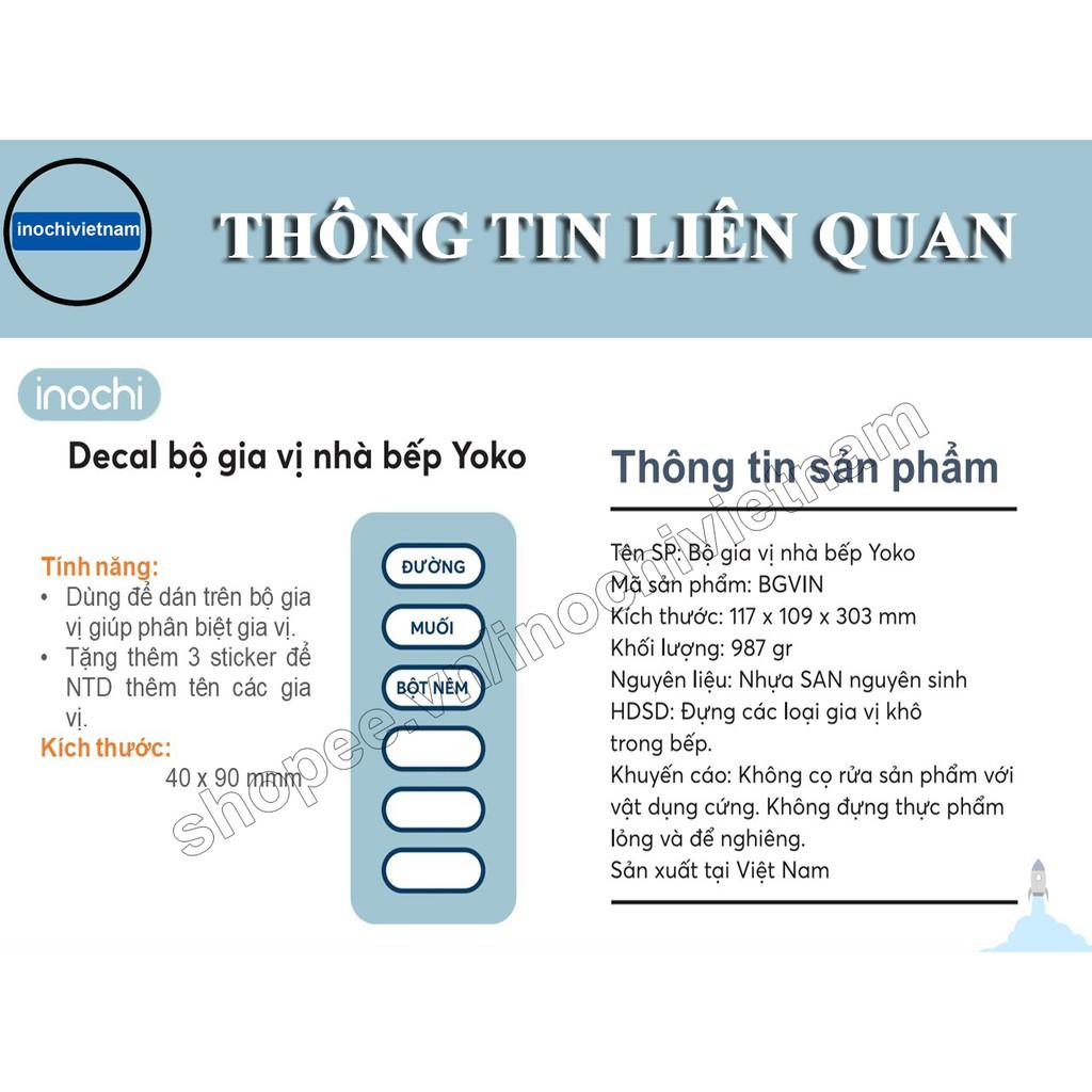 Bộ gia vị nhà bếp, Cao Cấp Yoko Nhật Bản thông minh Kháng Khuẩn Nắp Kín Sắp Xếp Linh Hoạt BGVIN