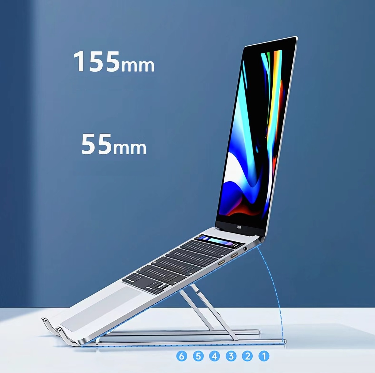 Giá Đỡ Laptop, Máy Tính Bảng Hợp Kim Nhôm Cao Cấp N3 18 inch với 6 Mức Điều Chỉnh Chiều Cao Thông Thoáng Hỗ Trợ Tản Nhiệt