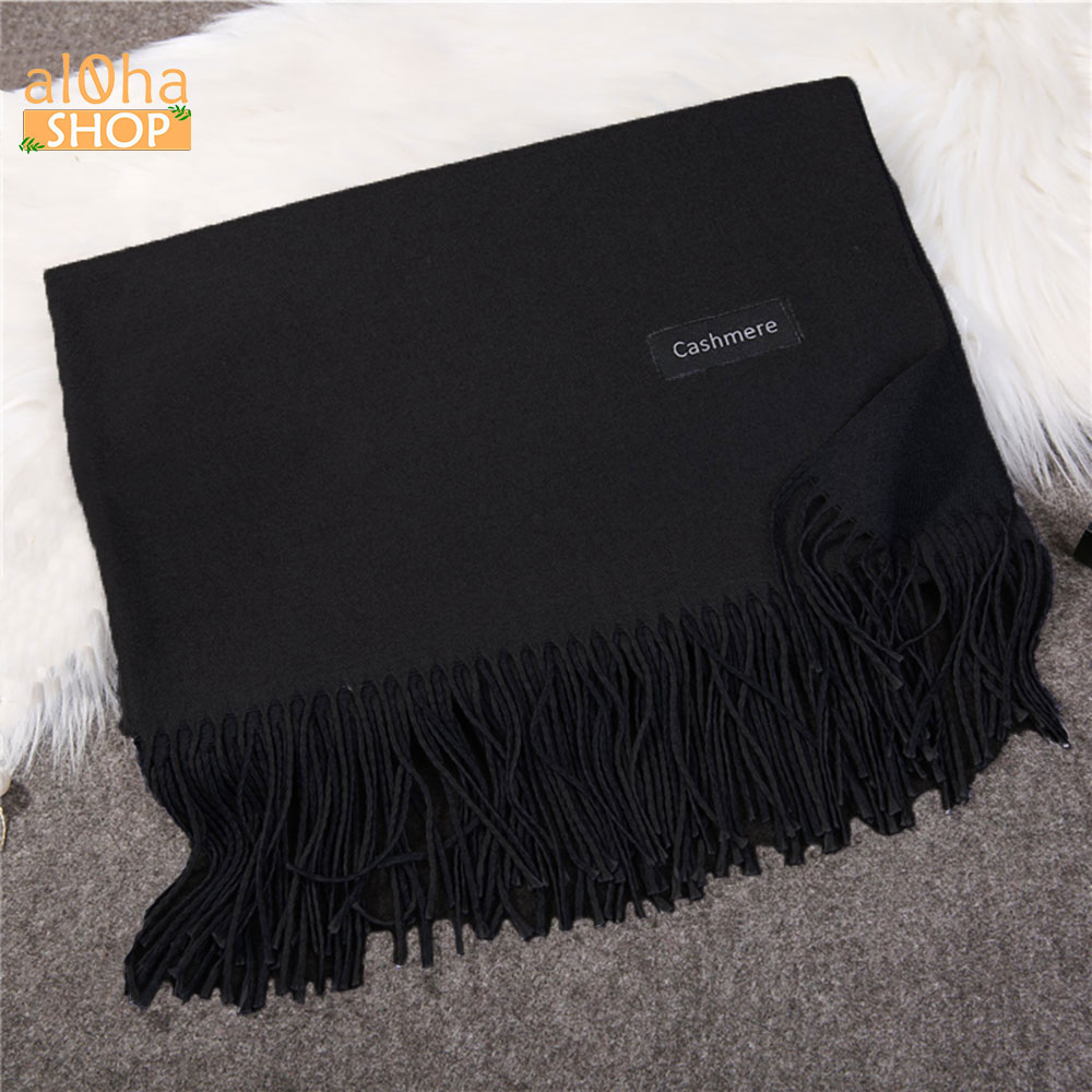 Khăn choàng cổ Cashmere quàng cổ dạ len trơn mềm mịn giữ ấm mùa đông Unisex nam nữ - al0ha Shop