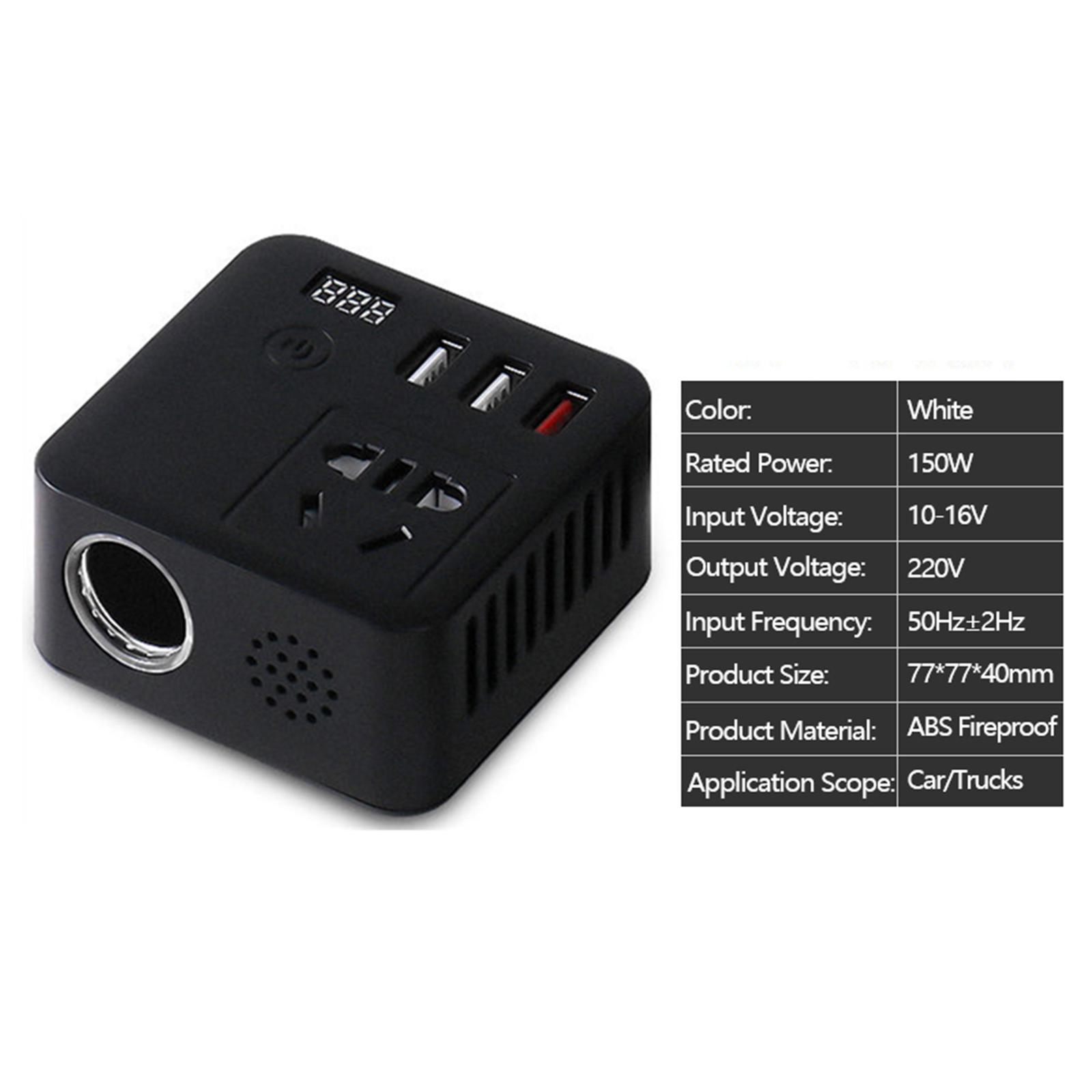 150W Digital  Inverter 12V to 220V Converter for 12V/24V Blk