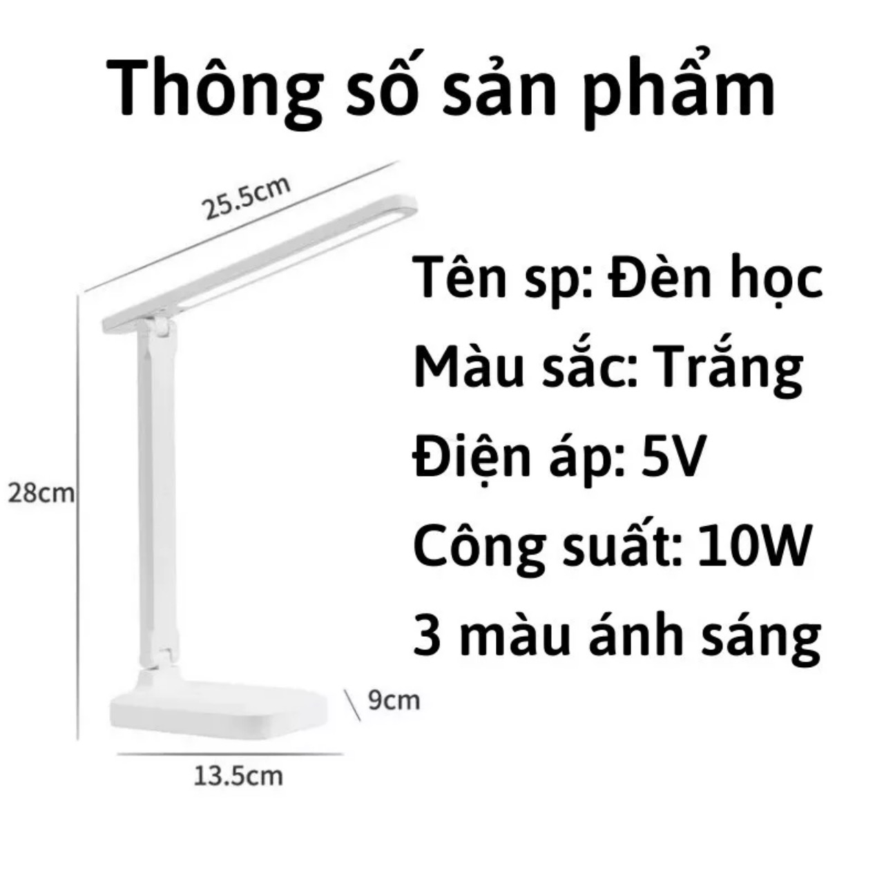 Đèn học tích điện , đèn bàn chống cận 3 chế độ sáng gấp gọn tiện lợi