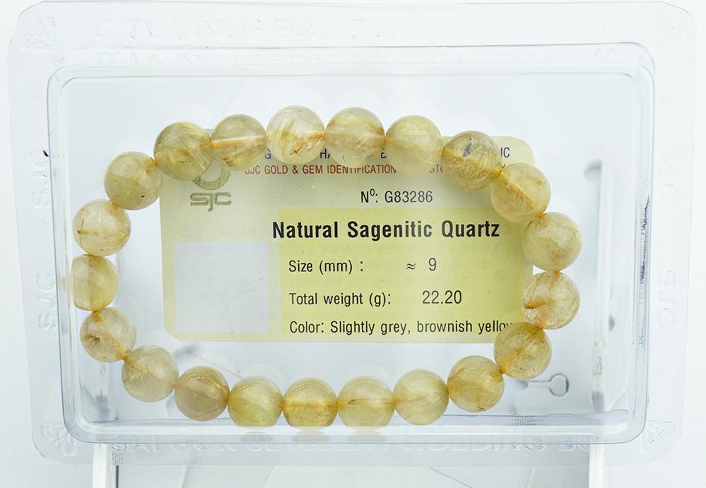 Vòng tay thạch anh tóc vàng Rutilated Quartz tự nhiên