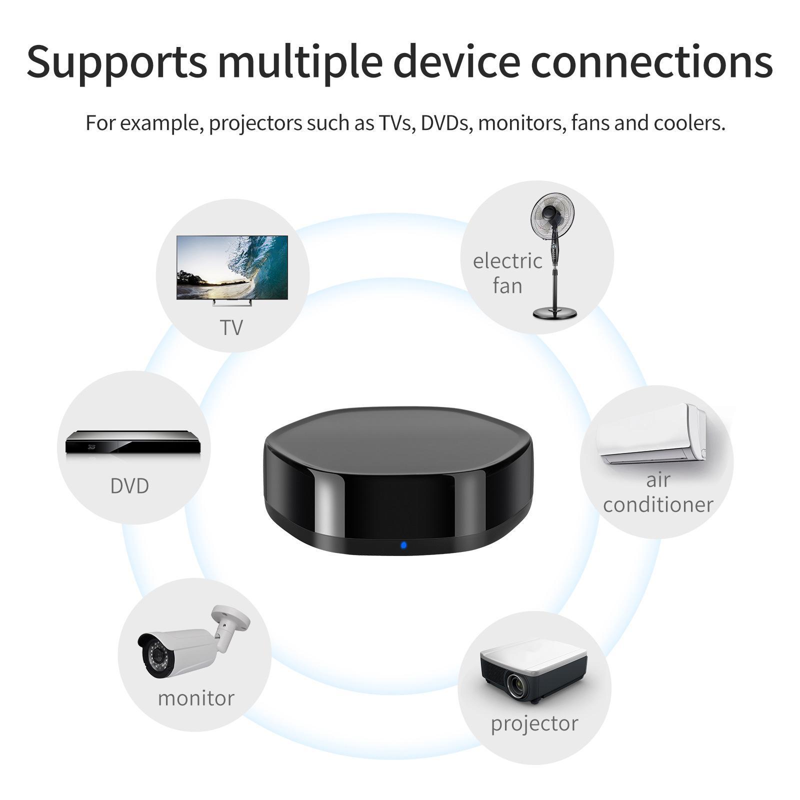 IR Universal Remote All in One Hub Wi-Fi Remote Control for TV Air Conditioner STB Audio Curtain Motor
