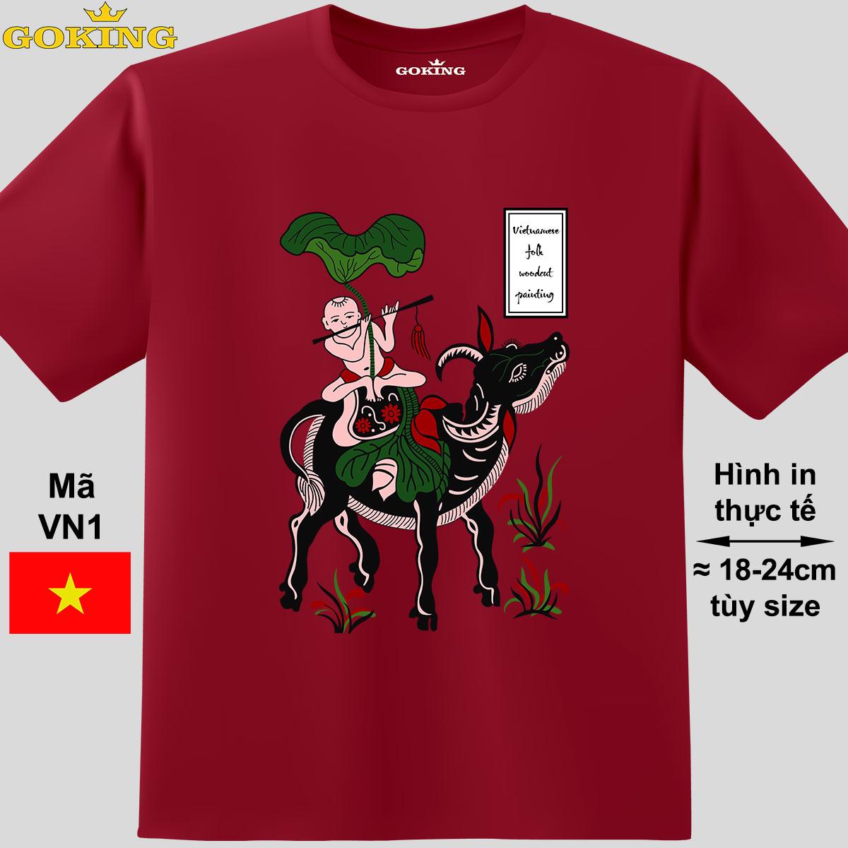 Chăn trâu thổi sáo, mã VN1. Áo thun tranh Đông Hồ Việt Nam siêu đẹp cho cả gia đình. Form unisex cho nam nữ, trẻ em, bé trai gái. Quà tặng ý nghĩa cho bố mẹ, con cái, bạn bè, doanh nghiệp, hội nhóm