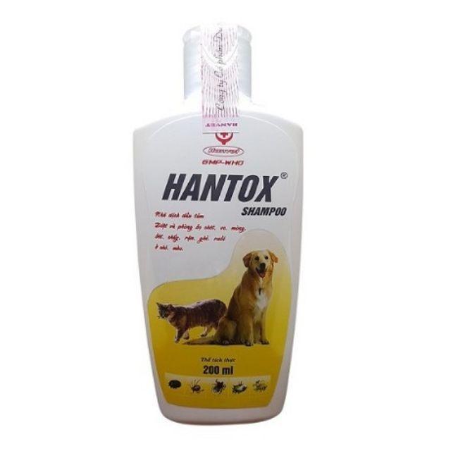 Sữa tắm Hantox Shampoo Hanvet cho chó mèo 200ml Trị Ve Rận Bọ Chét