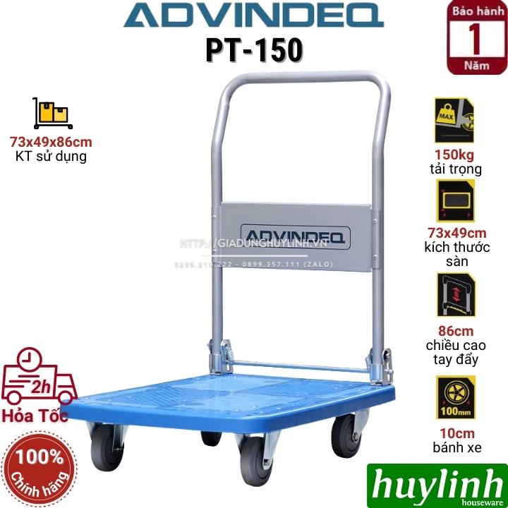 Xe đẩy hàng sàn nhựa Advindeq PT-150 - Tải trọng 150kg - Hàng chính hãng