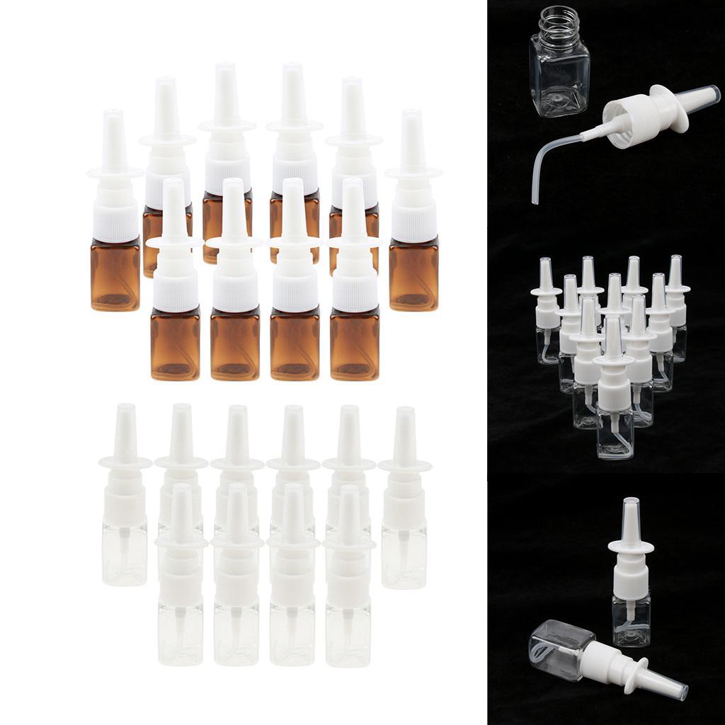 20x Empty Refillable Nasal Spray Bottles Fine Mist Sprayer Vials Containers