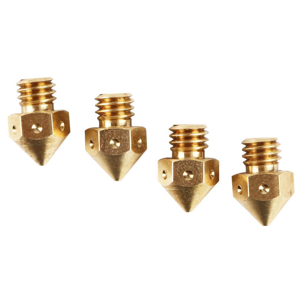 4Pieces  Brass Nozzle 0.4mm 3D Printer Accessories for Ender-3