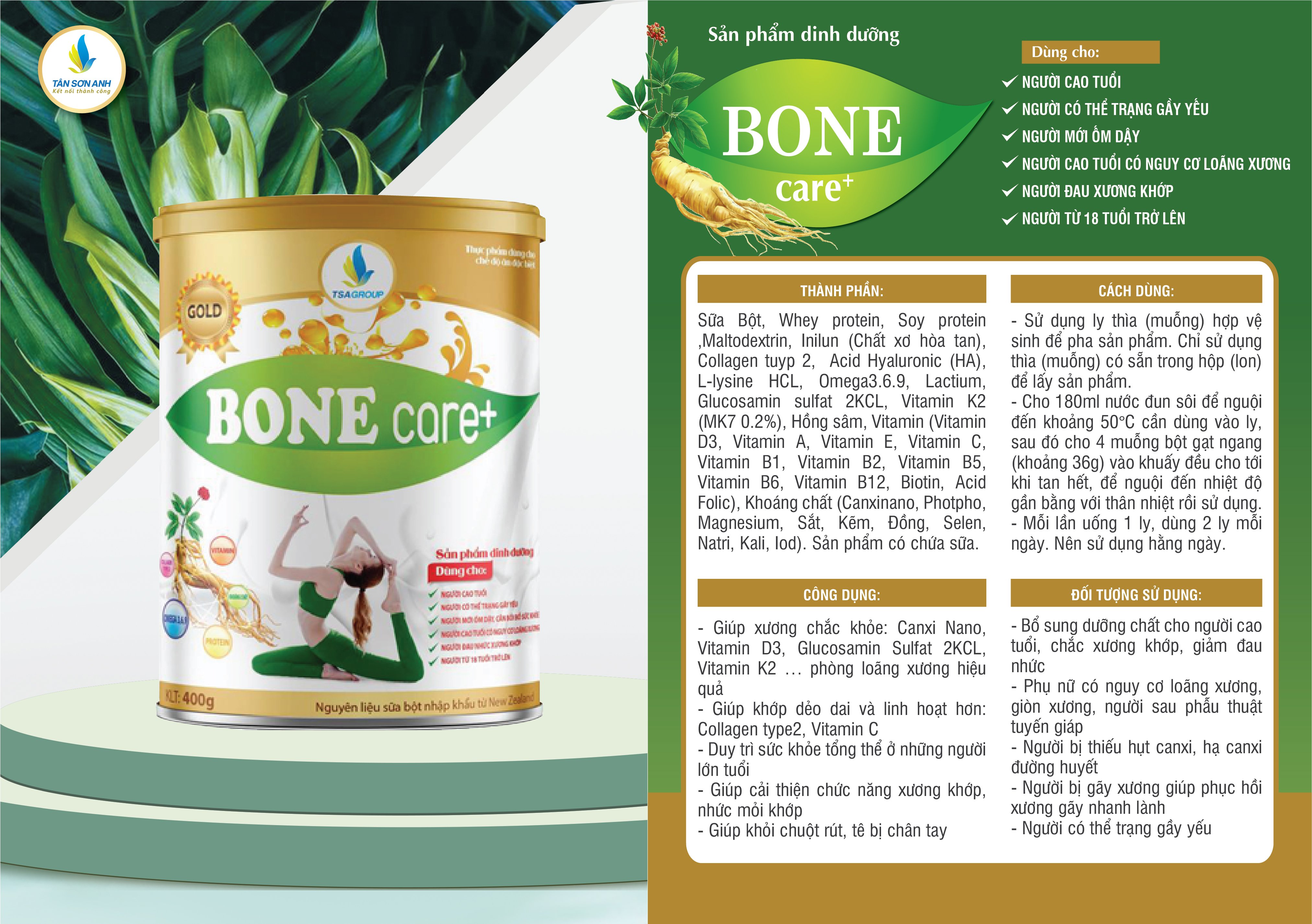 Sữa bột Xương Khớp Bone Care (400gr)