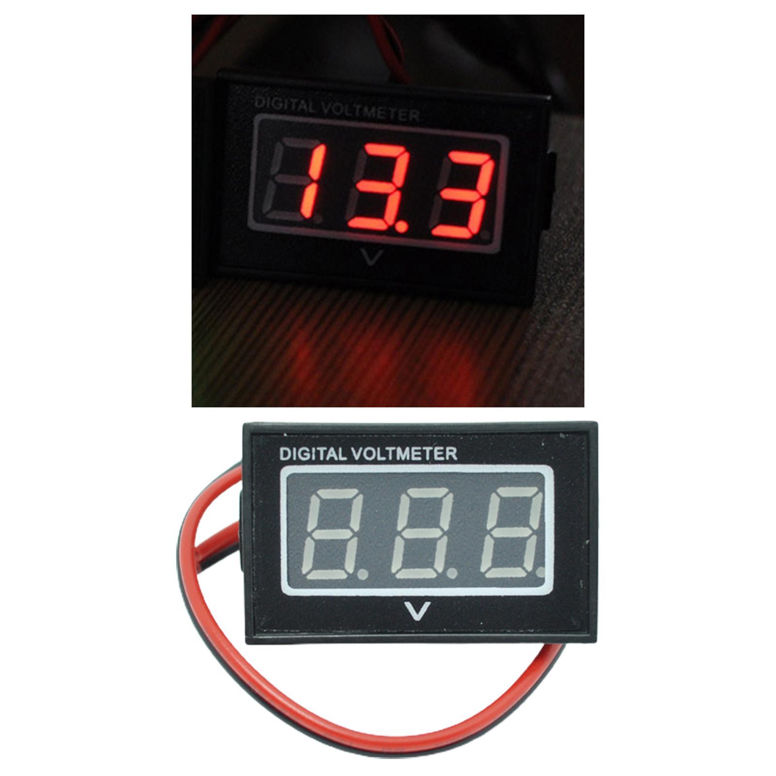 Digital Voltmeter Waterproof DC2.5-30V Voltage Meter Small Voltage Panel Meter for Car Vehicle