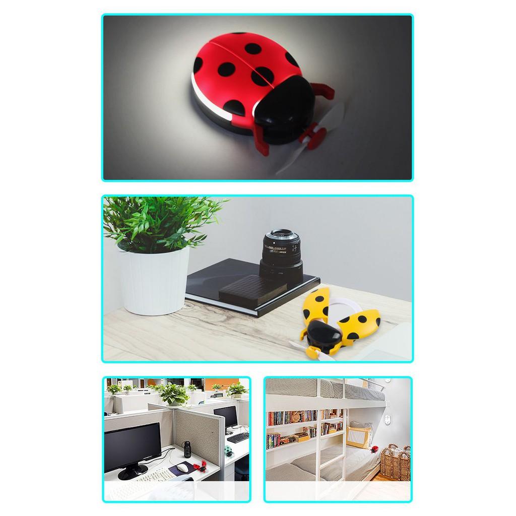 Quạt Sạc Điện USB Cầm tay 3 trong 1 Hình Bọ Cánh Cứng