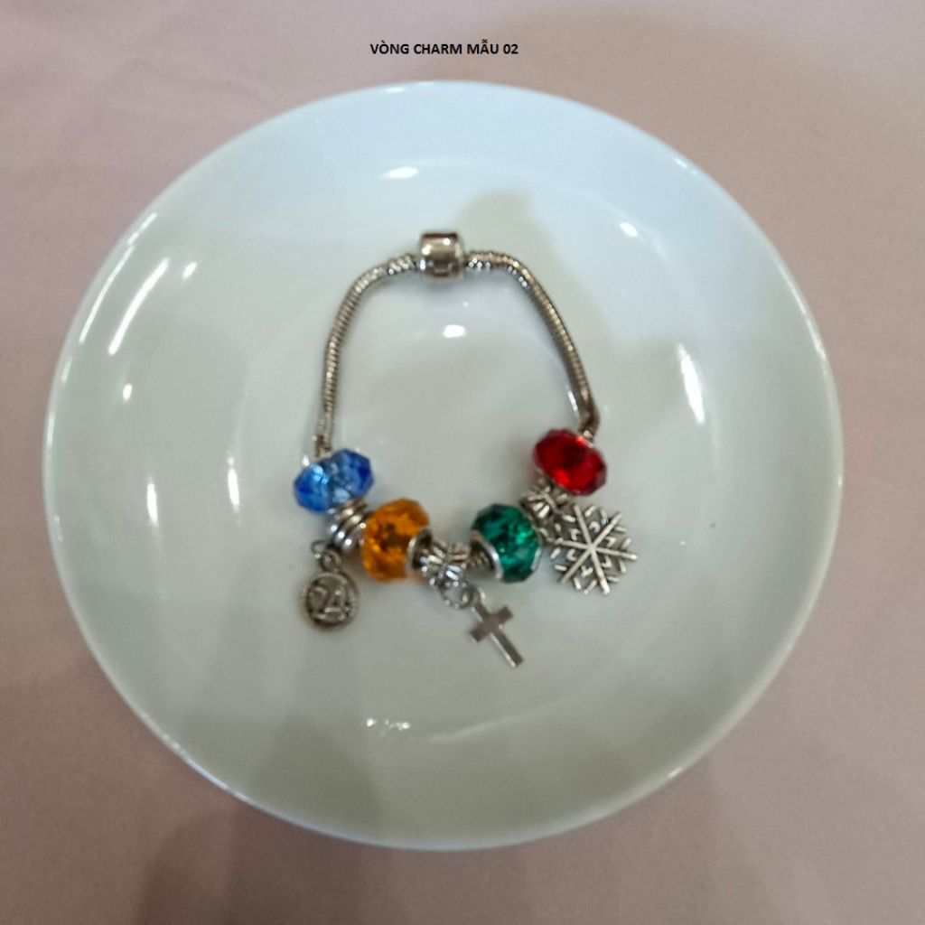 Vòng tay Charm mix pha lê màu - Nhiều mẫu đa dạng