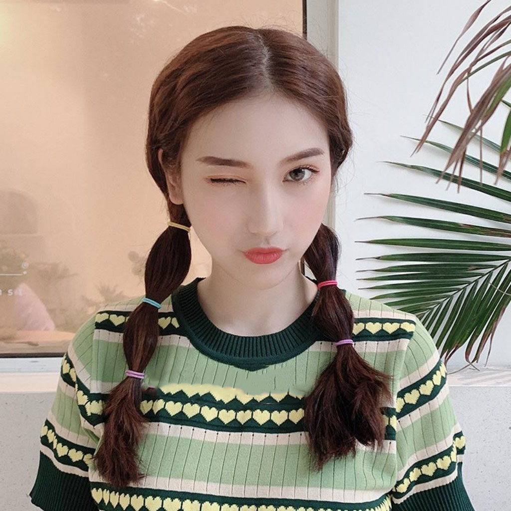 Set 50 Dây Chun Cột Tóc Co Dãn Kèm Túi Zip Xinh Xắn SC06
