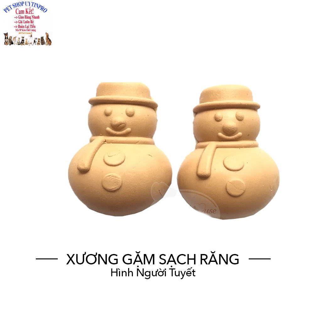 Xương gặm cho Chó Fonti Inu Nơ Mini Gói 100g Hình người tuyết Giúp sạch răng, Chắc răng, Tốt cho tiêu hóa, Sx tại VN