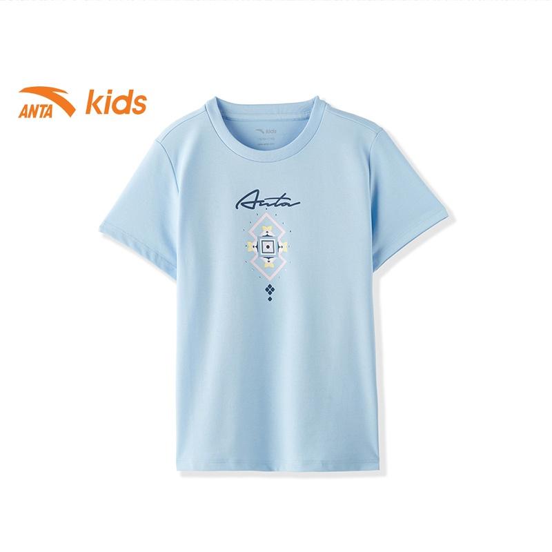 Áo thun thời trang bé gái thương hiệu Anta Kids 362138140 vải tổng hợp, thoáng khí, co giãn 4 chiều