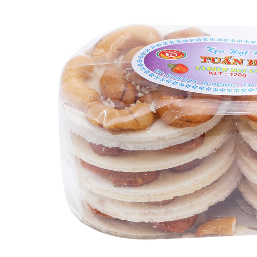 Kẹo Hạt Điều Tem Tím Tuấn Đạt (120g)