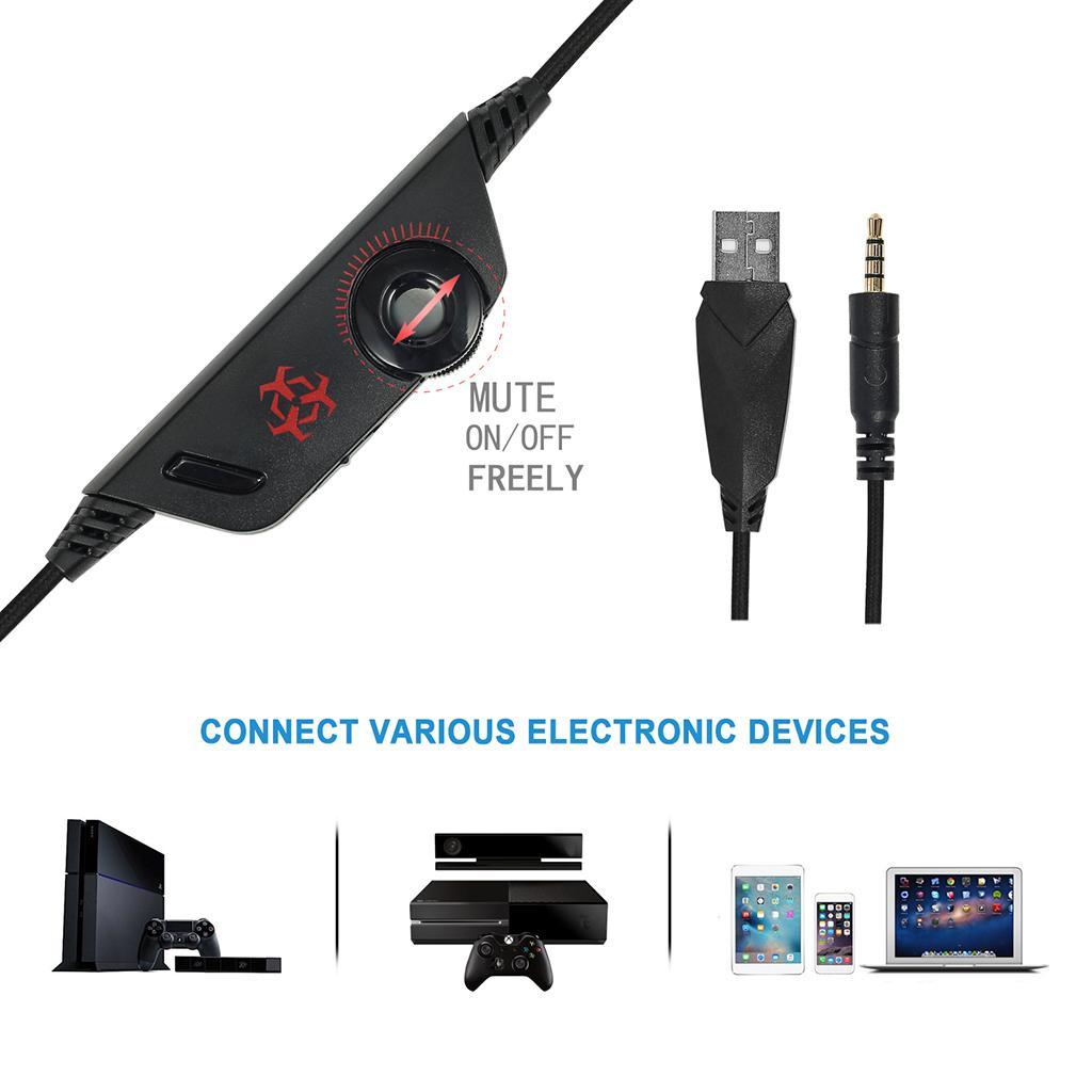 Gaming Stereo Headset Soft Memory Earmuffs Headphone with Light