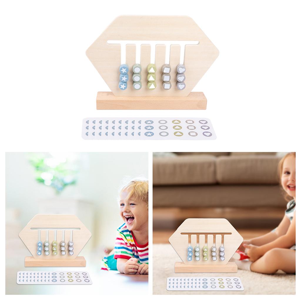 Toddler Wood Shape and Color Matching Toys Preschool Learning Toy Early Learning Fun Montessori Training Interactive Toys for 4-6 Years Old