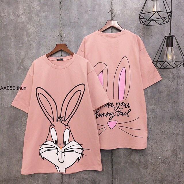 Đầm thun mặc nhà nữ in thỏ