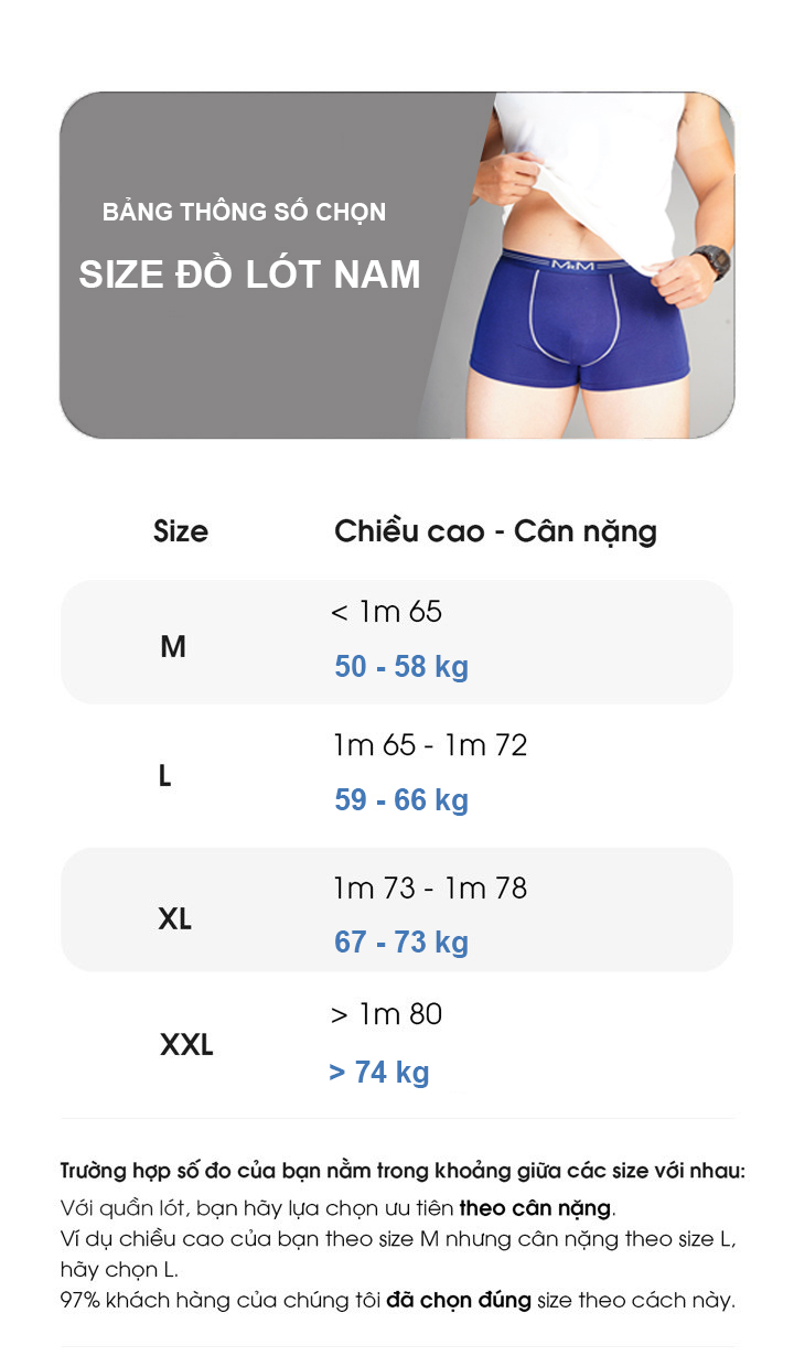 Combo 4 quần lót nam Boxer Bamboo Organic mềm mịn thoáng mát thấm hút mồ hôi MRM Manlywear - Màu Ngẫu Nhiên