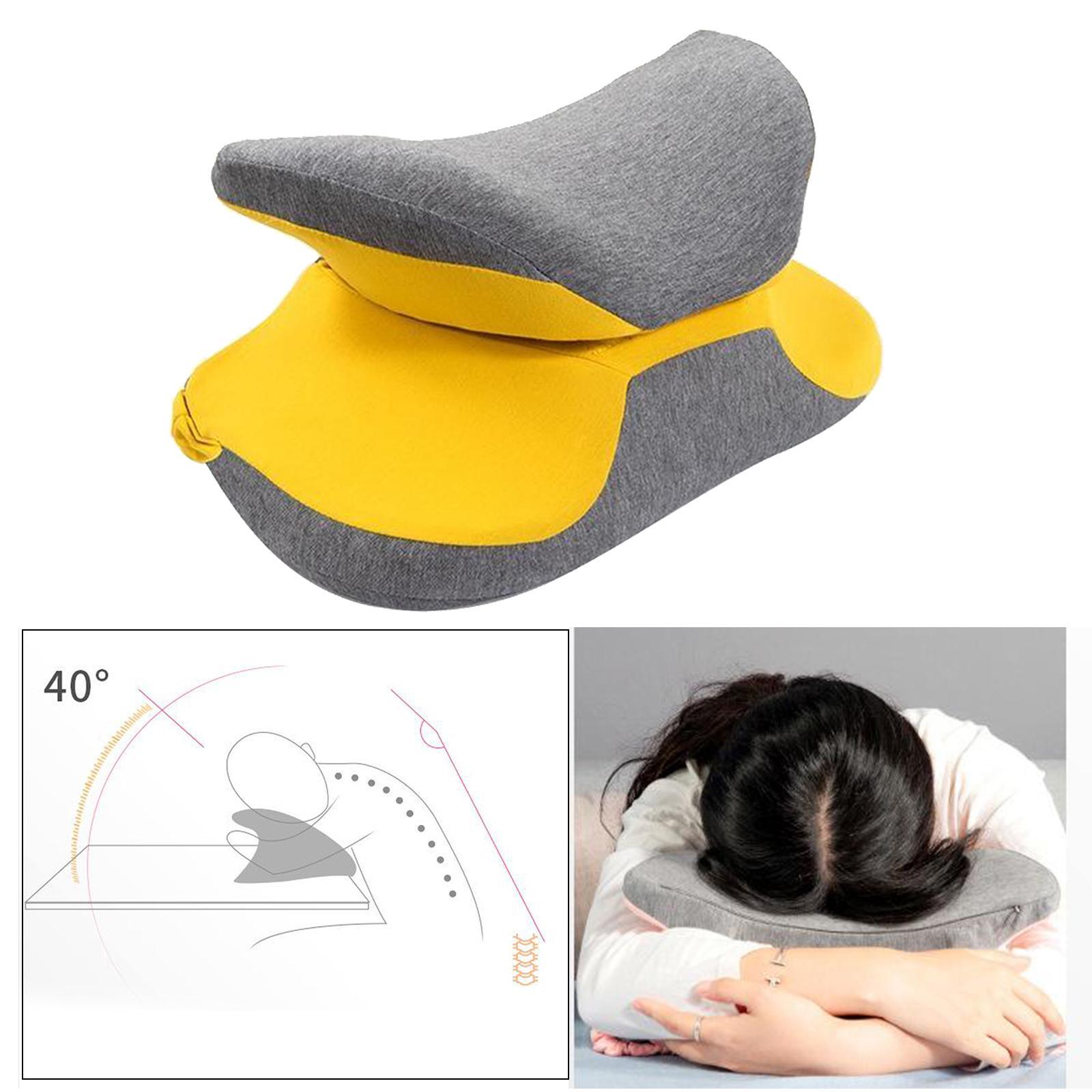 Travel Pillow Memory Foam Neck Pillow Support Pillow Portable Compact &amp; Lightweight Nap Pillow for Office Sleeping Rest Cushion