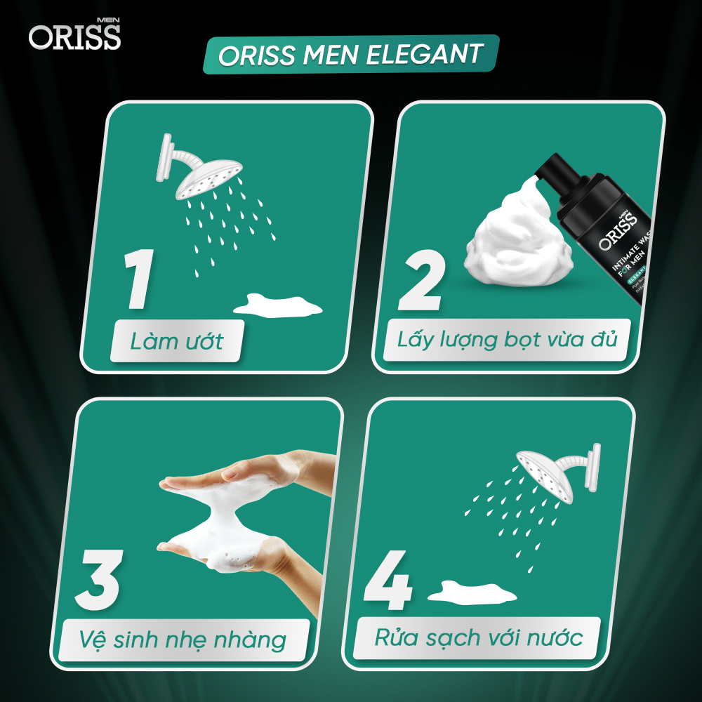 Dung Dịch Vệ Sinh Chuyên Dụng Cho Nam Giới Dạng Bọt Oriss Men Elegent 120ml/chai