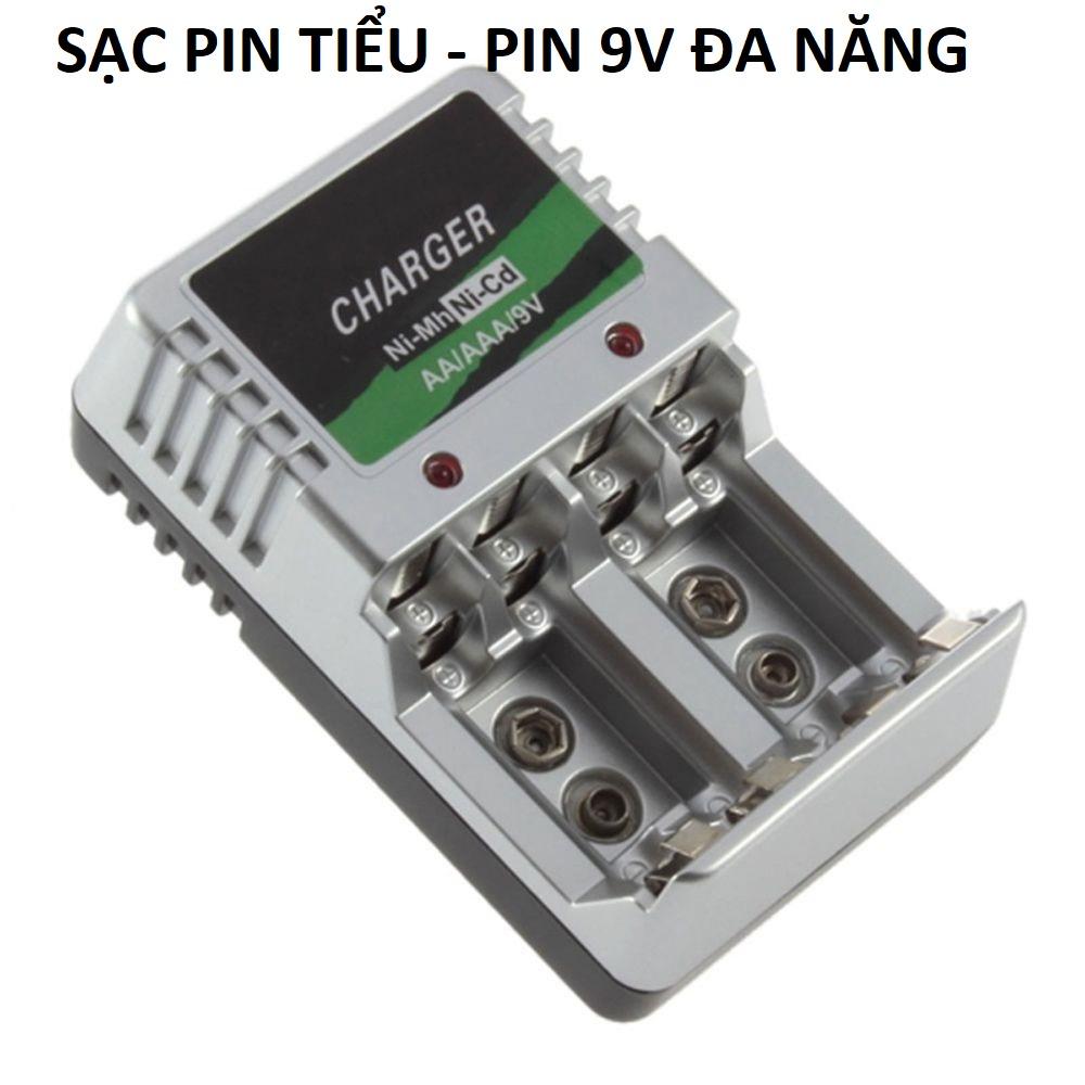 (LOẠI TỐT) Thiết bị sạc pin tiểu AA/ AAA / pin 9v đa năng thông minh tự ngắt khi đầy chống phù pin hàng cao câp