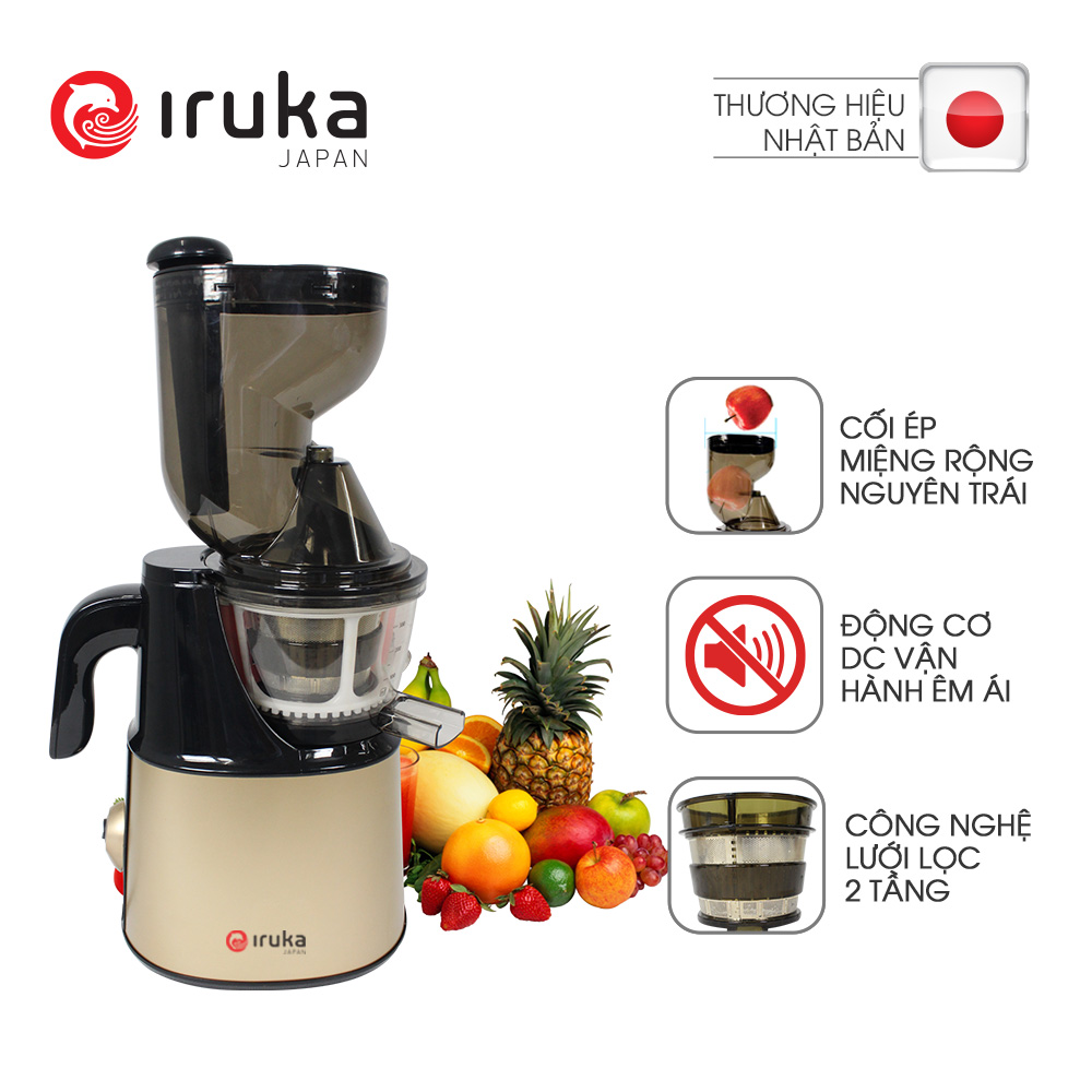 Máy Ép Trái Cây Tốc Độ Chậm Nguyên Trái Iruka I-52 - Hàng chính hãng