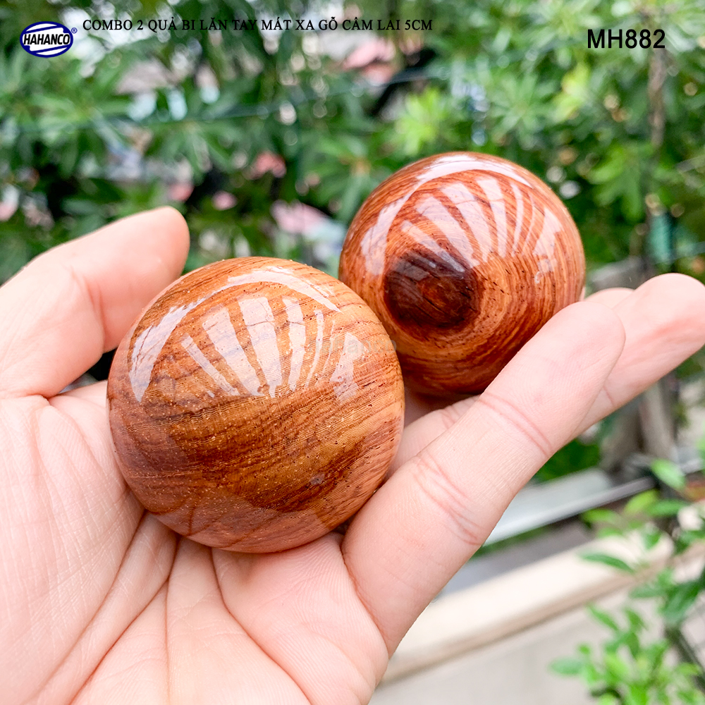 COMBO 2 quả bi lăn tay Gỗ Cẩm Lai 5cm Mát xa giúp dẻo tay, thư giãn, chống mỏi toàn diện – Chăm sóc sức khỏe