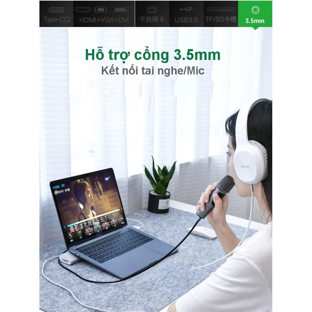 Bộ chuyển đổi đa năng USB type C hỗ trợ 13 cổng đầu ra, cáp dài 0.5m UGREEN MM131 - Hàng chính hãng