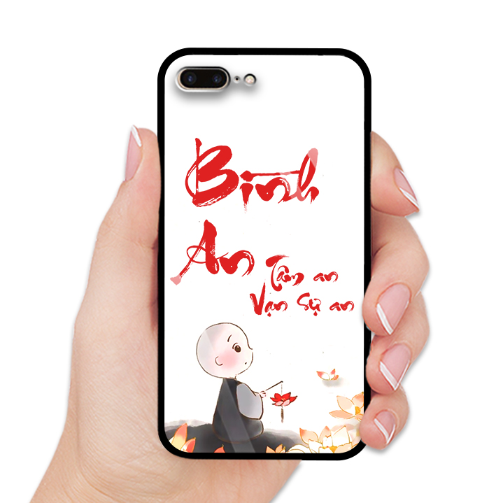 Ốp Lưng Cho Điện Thoại IPHONE - Mặt Lưng Kính Cường Lực - 7933 BINHAN01 - Hàng Chính Hãng