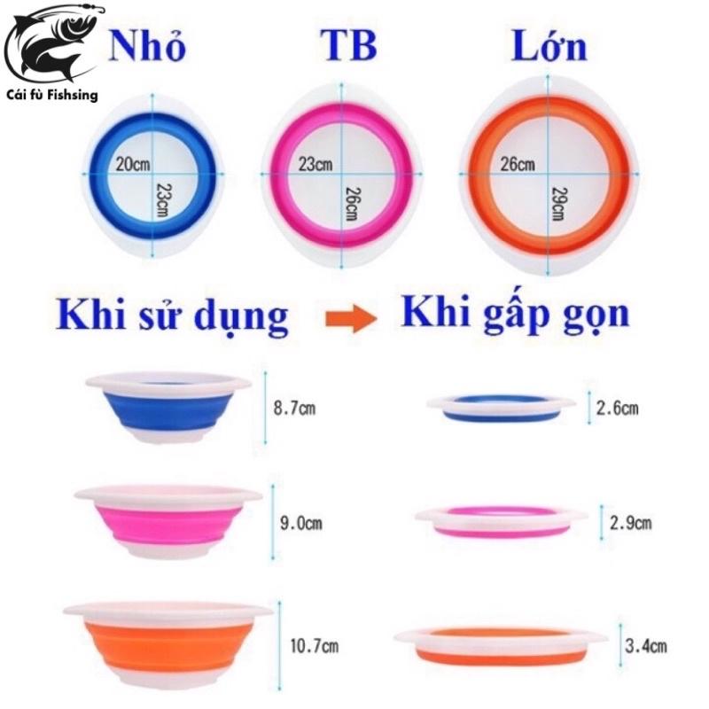 Bát trộn mồi câu nhựa Silica gel gấp gọn cực tiện.bát trộn mồi câu