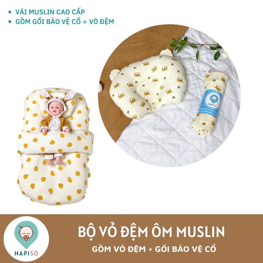 Bộ Vỏ Đệm Ôm Muslin (Có Kèm Gối) Hapiso