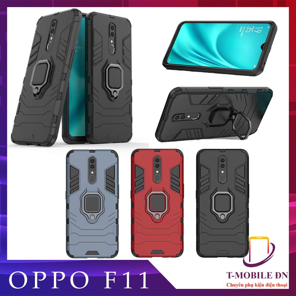 Ốp lưng cho Oppo F11 iron man chống sốc kèm nhẫn xoay chống xem video bảo vệ camera