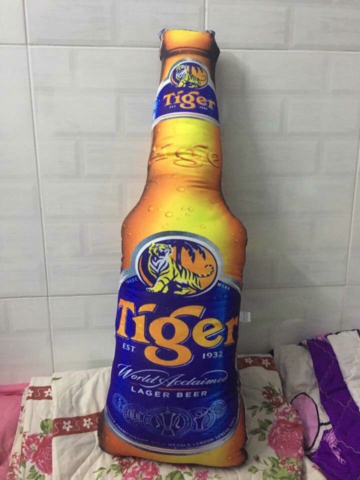 Gối Ôm In Hình Chai Bia Tiger Giống Thật Dài 80cm Quà Tặng Phòng Phủ Dễ Thương Độc Đáo Tặng Chống