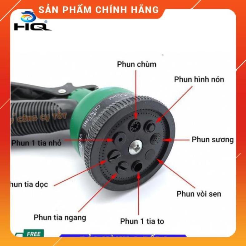 Vòi xịt rửa xe,Vòi phun nước tưới cây tăng áp thông minh 8 chế độ 815498 (cút đồng,nối đồng - dây vàng)