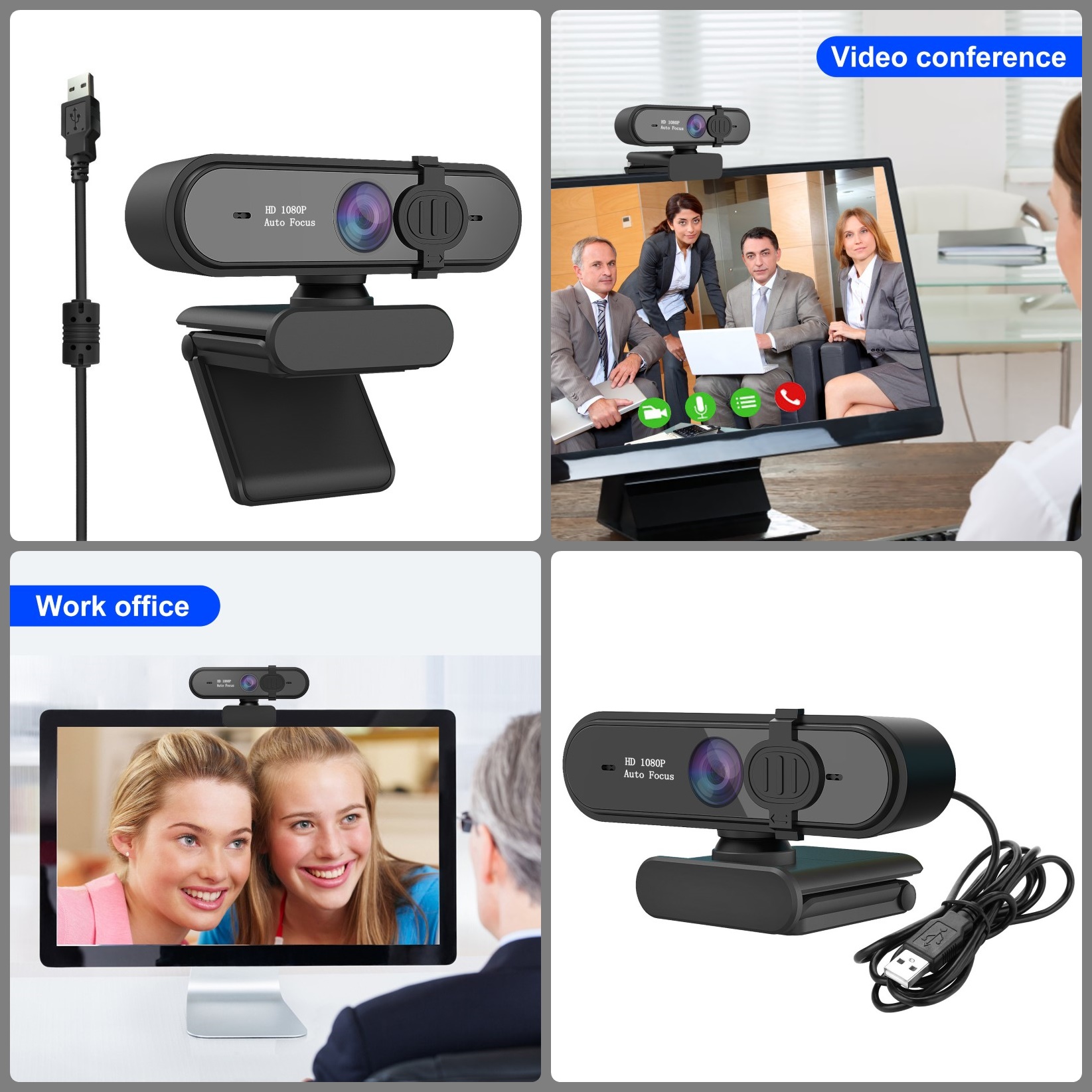 Webcam S6 Lấy nét tự động Auto Focus Góc  Rộng 1080P có nắp che , tích hợp micro